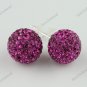 MAGENTA SWAROVSKI CRYSTAL BALL 925 SILVER EARRINGS 10MM