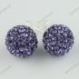 LAVENDER SWAROVSKI CRYSTAL 925 SILVER EARRINGS 10MM