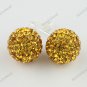 GOLDEN SWAROVSKI CRYSTAL BALL 925 SILVER EARRINGS 10MM