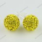 YELLOW SWAROVSKI CRYSTAL BALL 925 SILVER EARRINGS 10MM
