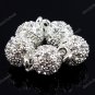 50X CLEAR CRYSTAL SILVER MAGNETIC ROUND BALL CLASP FINDINGS WHOLESALE 10MM
