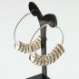 CHARMING CRYSTAL SILVER SPACER LOOSE BEADS CIRCLE FASHION HOOP EARRINGS 40MM