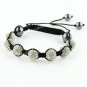 CHARMING SWAROVSKI CRYSTAL DISCO  HEMATITE BALLS ADJUSTABLE MACRAME BRACELETS