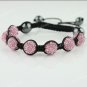 CHARMING SWAROVSKI CRYSTAL DISCO  HEMATITE BALLS ADJUSTABLE MACRAME BRACELETS