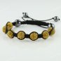 CHARMING SWAROVSKI CRYSTAL DISCO  HEMATITE BALLS ADJUSTABLE MACRAME BRACELETS