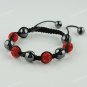 SWAROVSKI CRYSTAL DISCO MACRAME HEMATITE BALLS ADJUSTABLE BRACELETS