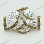 50X LIGHT GOLDEN CRYSTAL SILVER SPACER LOOSE BEADS DIY FINDINGS WHOLESALE 12MM