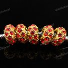 5X WHOLESALE RED CRYSTAL GOLDEN SPACER EUROPEAN CHARM BEADS FINDINGS