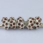 100PCS WHOLESALE COFFEE CRYSTAL SILVER CHARM BEADS