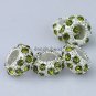 100PCS WHOLESALE OLIVE CRYSTAL SILVER CHARM BEADS