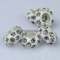 100X WHOLESALE GRAY CRYSTAL SILVER BIG HOLE CHARM BEADS