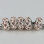 100PCS WHOLESALE PEACH CRYSTAL SILVER CHARM BEADS