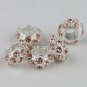 100PCS WHOLESALE PEACH CRYSTAL SILVER CHARM BEADS