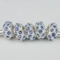 100PCS WHOLESALE LIGHT BLUE CRYSTAL SILVER CHARM BEADS
