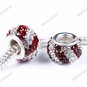 DOUBLE DEEP RED SWAROVSKI CRYSTAL 925 SILVER CHARM BEAD