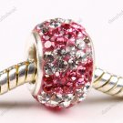 DOUBLE ROSE SWAROVSKI CRYSTAL 925 SILVER CHARM BEAD