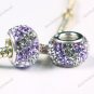 DOUBLE VOILET SWAROVSKI CRYSTAL 925 SILVER CHARM BEAD
