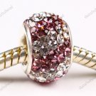 DOUBLE LIGHT PURPLE SWAROVSKI CRYSTAL 925 SILVER BEAD