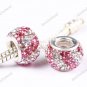 DOUBLE PINK SWAROVSKI CRYSTAL 925 SILVER CHARM BEAD