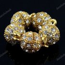 CLEAR CRYSTAL GOLD/SILVER/18KG MAGNETIC ROUND BALL CLASPS FINDINGS