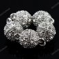 CLEAR CRYSTAL GOLD/SILVER/18KG MAGNETIC ROUND BALL CLASPS FINDINGS