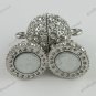 CLEAR CRYSTAL GOLD/SILVER/18KG MAGNETIC ROUND BALL CLASPS FINDINGS