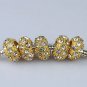 100X WHOLESALE CLEAR CRYSTAL GOLD SPACER EUROPEAN CHARM BEADS FINDINGS