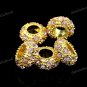 100X WHOLESALE PINK CRYSTAL GOLD SPACER EUROPEAN CHARM BEADS FINDINGS