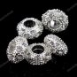 5PCS CLEAR CRYSTAL SILVER SPACER BIG HOLE CHARM BEADS FINDINGS FIT BRACELET