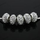 20PCS CLEAR CRYSTAL RESIN EUROPEAN CHARM BEADS FINDINGS WHOLESALE