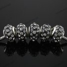 20PCS CLEAR  CRYSTAL RESIN EUROPEAN BIG HOLE CHARM BEADS FINDINGS WHOLESALE