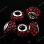 20PCS RED CRYSTAL RESIN EUROPEAN BIG HOLE CHARM BEADS FINDINGS WHOLESALE