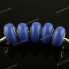 20X WHOLESALE SAPPHIRE BLUE POLYMER CLAY EUROPEAN CHARM BEADS FIT BRACELET