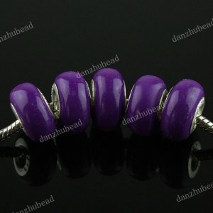 20X WHOLESALE AMETHY POLYMER CLAY EUROPEAN CHARM BEADS FIT BRACELET
