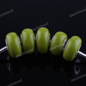 20X WHOLESALE OLIVE POLYMER CLAY EUROPEAN CHARM BEADS FIT BRACELET