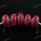 20X WHOLESALE MAGENTA POLYMER CLAY EUROPEAN BEADS FINDINGS FIT BRACELET