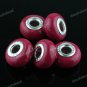 20X WHOLESALE MAGENTA POLYMER CLAY EUROPEAN BEADS FINDINGS FIT BRACELET