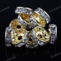 50X CLEAR CRYSTAL GOLD SPACER LOOSE BEADS JEWELRY FINDINGS WHOLESALE LOT 10MM