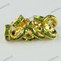 50X LIGHT GREEN CRYSTAL GOLD SPACER LOOSE BEADS JEWELRY FINDINGS WHOLESALE 10MM