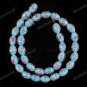 35PCS LAKE BLUE LAMPWORK GLASS RICE LOOSE BEADS STRAND 8X10MM