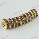 50X LIGHT PURPLE CRYSTAL GOLD SPACER LOOSE BEADS JEWELRY FINDINGS WHOLESALE 10MM