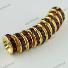 50X DEEP RED CRYSTAL GOLD SPACER LOOSE BEADS FINDINGS WHOLESALE 10MM