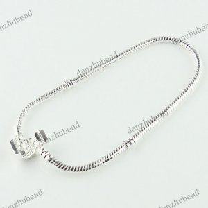 5PCS SILVER SNAKE EMBOSS 22CM BRACELET FIT CHARM BEADS