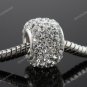 SWAROVSKI CRYSTAL 925 STERLING SILVER SQUARE EUROPEAN BIG HOLE CHARM BEAD