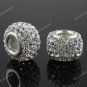 SWAROVSKI CRYSTAL 925 STERLING SILVER SQUARE EUROPEAN BIG HOLE CHARM BEAD