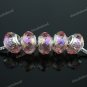 50X PEACH AB FACETED CRYSTAL GLASS EUROPEAN CHARM BEADS FINDINGS WHOLESALE