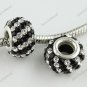 DIAGONAL SWAROVSKI CRYSTAL 925 STERLING SILVER EUROPEAN BIG HOLE CHARM BEAD