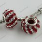 DIAGONAL SWAROVSKI CRYSTAL 925 STERLING SILVER EUROPEAN BIG HOLE CHARM BEAD