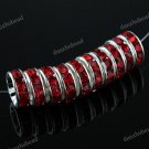 50PCS RED CRYSTAL SILVER SPACER LOOSE BEADS FINDINGS WHOLESALE 10MM