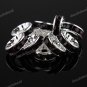 50PCS DEEP PURPLE CRYSTAL SILVER SPACER LOOSE BEADS FINDINGS WHOLESALE 10MM